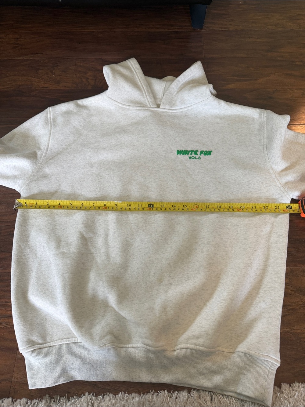 White Fox Light Gray Hoodie Sweatshirt - Picture 5 of 7